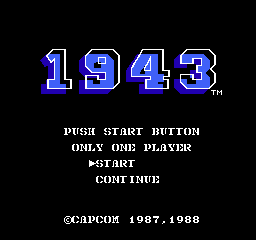 1943 title screen for Famicom